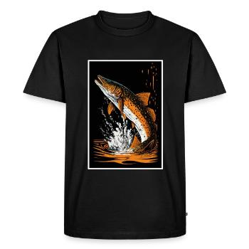 Fishing Pike Predator Fish Fishing Angler Angler - Men's Premium Organic T-Shirt - black - Front - Nico (187cm)