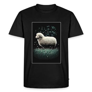 Sheep wool Sheep's wool Dandelion - Men's Premium Organic T-Shirt - black - Front - Nico (187cm)