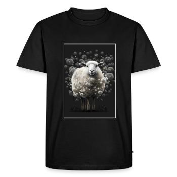 Sheep wool Sheep's wool Dandelion - Men's Premium Organic T-Shirt - black - Front - Nico (187cm)