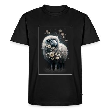 Sheep wool Sheep's wool Dandelion - Men's Premium Organic T-Shirt - black - Front - Nico (187cm)