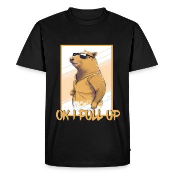 Capybara Capybara Cochon d’Inde Mèmes rongeurs - T-shirt Premium bio Homme - noir - Devant - Nico (187cm)
