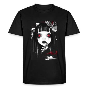 Horror Anime Manga Japan Japanese Creepy Kawaii - Men's Premium Organic T-Shirt - black - Front - Nico (187cm)