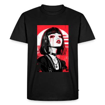 Horror Anime Manga Japan Japanese Creepy Kawaii - Men's Premium Organic T-Shirt - black - Front - Nico (187cm)