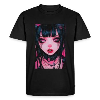 Horror Anime Manga Japan Japanese Creepy Kawaii - Men's Premium Organic T-Shirt - black - Front - Nico (187cm)