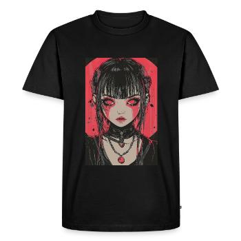 Horror Anime Manga Japan Japanese Creepy Kawaii - Men's Premium Organic T-Shirt - black - Front - Nico (187cm)