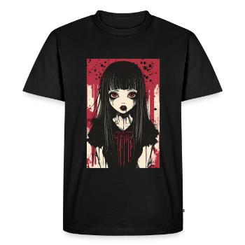 Horror Anime Manga Japan Japanese Creepy Kawaii - Men's Premium Organic T-Shirt - black - Front - Nico (187cm)