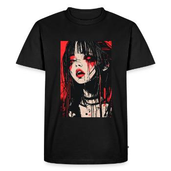 Horror Anime Manga Japan Japanese Creepy Kawaii - Men's Premium Organic T-Shirt - black - Front - Nico (187cm)