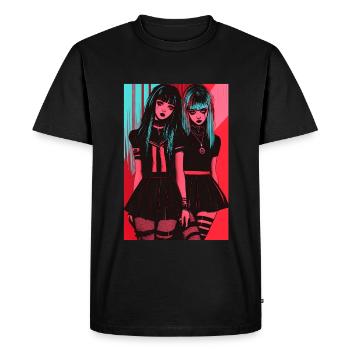 Horror Anime Manga Japan Japanese Creepy Kawaii - Men's Premium Organic T-Shirt - black - Front - Nico (187cm)