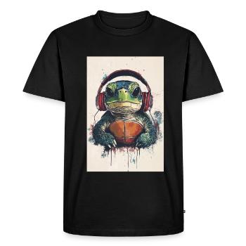 Turtle Headphones Casque Musique - T-shirt Premium bio Homme - noir - Devant - Nico (187cm)