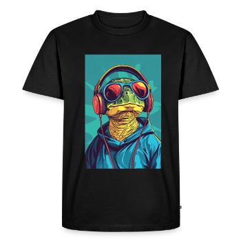 Turtle Headphones Casque Musique - T-shirt Premium bio Homme - noir - Devant - Nico (187cm)