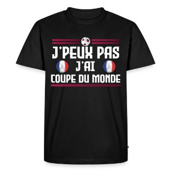 Je peux pas j'ai coupe du monde - T-shirt Premium bio Homme - noir - Devant - Nico (187cm)