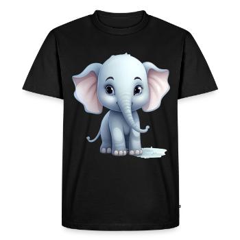 Bébé éléphant mignon - T-shirt Premium bio Homme - noir - Devant - Nico (187cm)