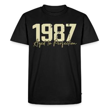 Original 1987 Rétro 1987 Cadeau d’anniversaire 1987 - T-shirt Premium bio Homme - noir - Devant - Nico (187cm)