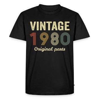 vintage 1980 - T-shirt Premium bio Homme - noir - Devant - Nico (187cm)