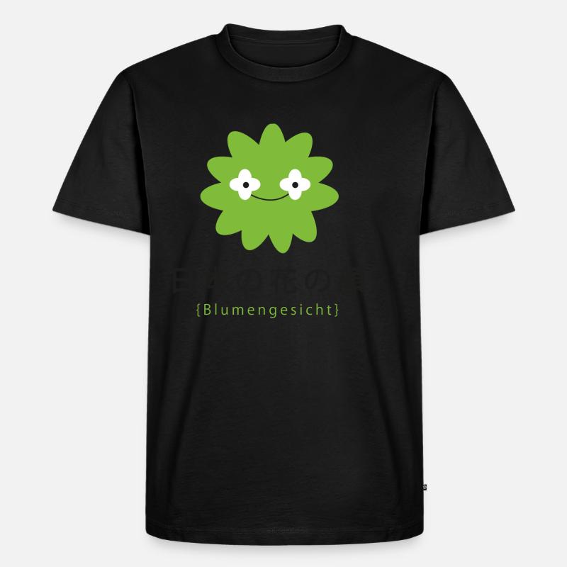 japanisches Blumengesicht Blumen Geschenk - Männer Premium Bio T-Shirt - Schwarz
