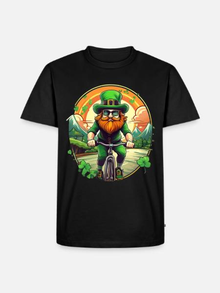 Vélo Trèfle de la Saint-Patrick - T-shirt Premium bio Homme - noir