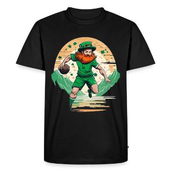 St. Patrick’s Day Shamrock Handball - T-shirt Premium bio Homme - noir - Devant - Nico (187cm)