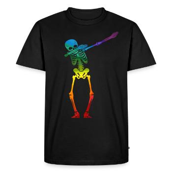 Dabbing Skeleton Gay Pride - Men's Premium Organic T-Shirt - black - Front - Nico (187cm)