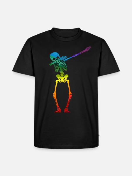 Dabbing Skeleton Gay Pride - Men's Premium Organic T-Shirt - black
