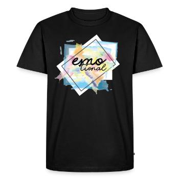 monde émotionnellement émotionnel - T-shirt Premium bio Homme - noir - Devant - Nico (187cm)