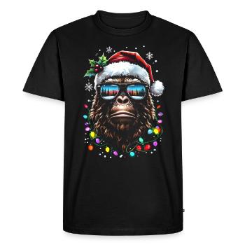 Sasquatch Santa - Men's Premium Organic T-Shirt - black - Front - Nico (187cm)