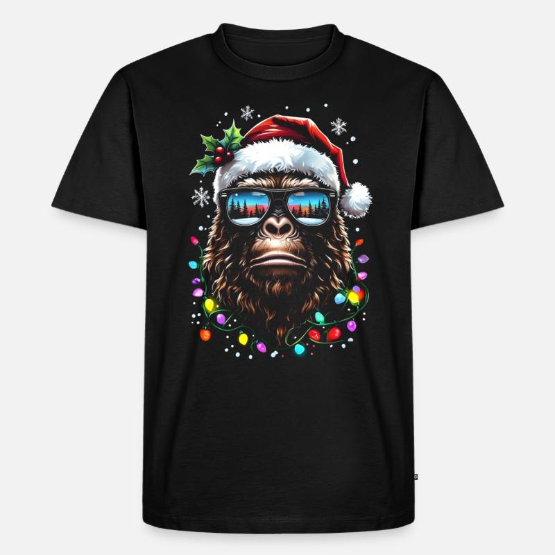Sasquatch Santa - Männer Premium Bio T-Shirt - Schwarz