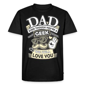 Daddy you're a geek - Men's Premium Organic T-Shirt - black - Front - Nico (187cm)