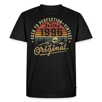 Juillet 1996 Juillet 1996 Anniversaire Juillet 1996 - T-shirt Premium bio Homme - noir - Devant - Nico (187cm)