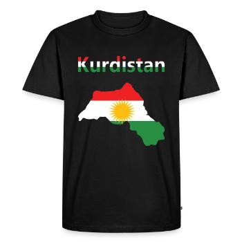 Kurdistan Flag Bakur Bashur Rojava Rojhlt Newroz - Men's Premium Organic T-Shirt - black - Front - Nico (187cm)