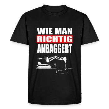Lustige Sprüche Männer. WIE MAN ANBAGGERT. Flirten - Männer Premium Bio T-Shirt - Schwarz - Vorne - Nico (187cm)
