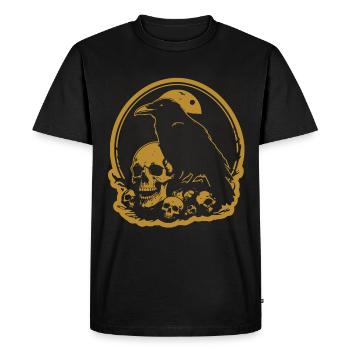 Black Raven, Raven, Raven with Skull Skull - Men's Premium Organic T-Shirt - black - Front - Nico (187cm)