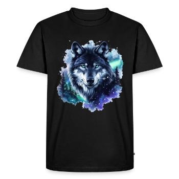 Wolf Nebula Galaxy Northern Lights - Men's Premium Organic T-Shirt - black - Front - Nico (187cm)