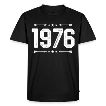 vintage 1976 vintage 49th birthday 1976. - Men's Premium Organic T-Shirt - black - Front - Nico (187cm)