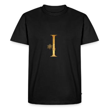 Lettre initiale I - T-shirt Premium bio Homme - noir - Devant - Nico (187cm)