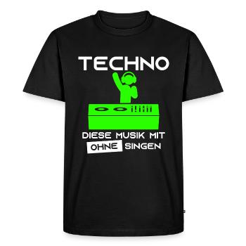 Techno - This music with no singing DJ headphones - Men's Premium Organic T-Shirt - black - Front - Nico (187cm)