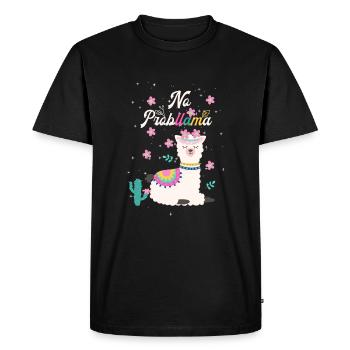 Cute llama design - Men's Premium Organic T-Shirt - black - Front - Nico (187cm)