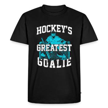 Meilleur gardien de but de hockey - T-shirt Premium bio Homme - noir - Devant - Nico (187cm)