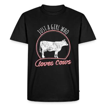 Only a girl who loves cows - Men's Premium Organic T-Shirt - black - Front - Nico (187cm)