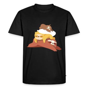 sloth chill sleep tired - Men's Premium Organic T-Shirt - black - Front - Nico (187cm)