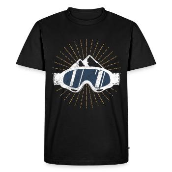 Lunettes de snowboard de ski de sports d’hiver - T-shirt Premium bio Homme - noir - Devant - Nico (187cm)