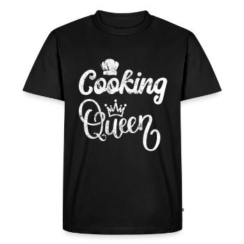 cuisinière reine - T-shirt Premium bio Homme - noir - Devant - Nico (187cm)