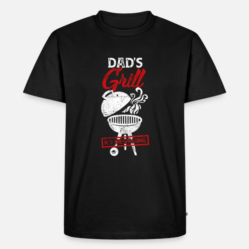 Papa Grill - Männer Premium Bio T-Shirt - Schwarz