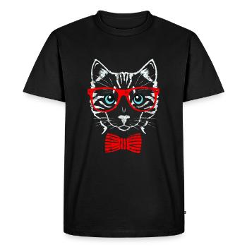 Lunettes de chat - T-shirt Premium bio Homme - noir - Devant - Nico (187cm)