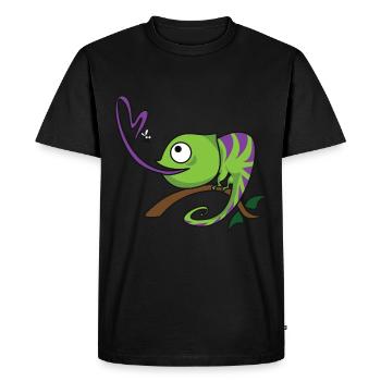 chameleon comic - Männer Premium Bio T-Shirt - Schwarz - Vorne - Nico (187cm)