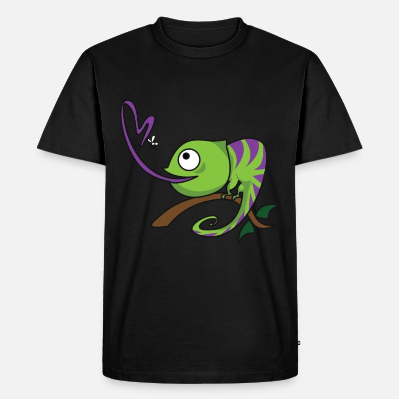 chameleon comic - Männer Premium Bio T-Shirt - Schwarz