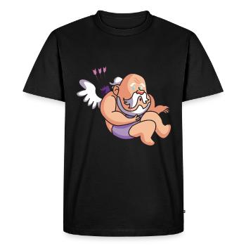 Ange drôle - T-shirt Premium bio Homme - noir - Devant - Nico (187cm)