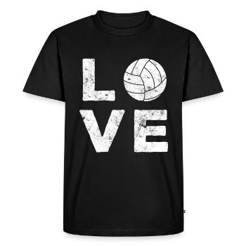 J'adore le volleyball - T-shirt Premium bio Homme - noir - Devant - Nico (187cm)