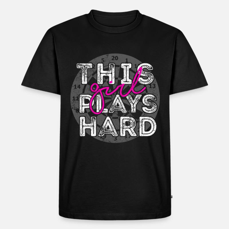 Mädchen darts dartscheibe - Männer Premium Bio T-Shirt - Schwarz