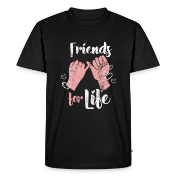 Amitié pour toujours amis - T-shirt Premium bio Homme - noir - Devant - Nico (187cm)