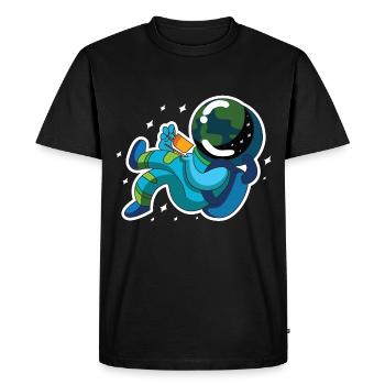 Astronaut coffee - Men's Premium Organic T-Shirt - black - Front - Nico (187cm)